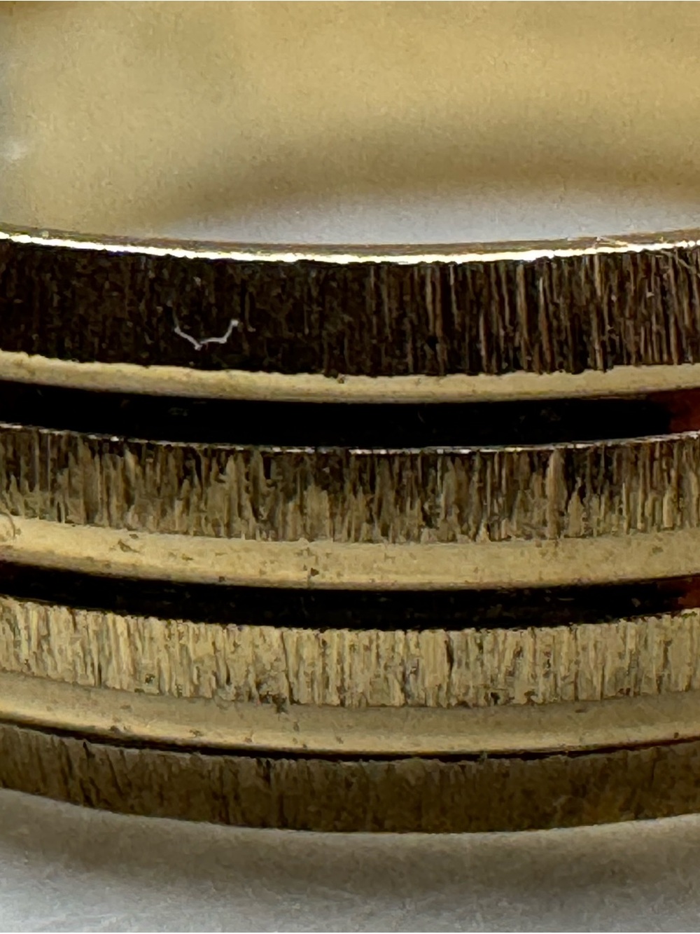 Men’s Size 10 Brass Gold Tone Textured we Band Ring Vintage Statement Jewelry - Picture 5 of 10